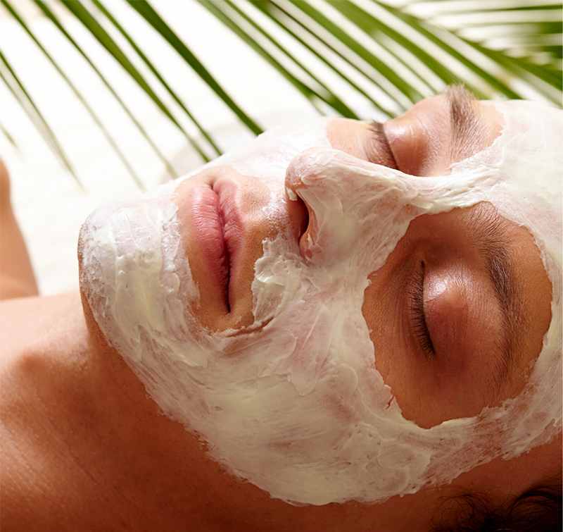 Chemical Peel Facial Product on the face of a Woman